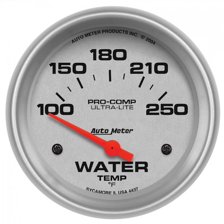 Auto Meter 2-5/8IN WATER TEMP, 100- 250F, SSE, ULTRA-LITE 4437
